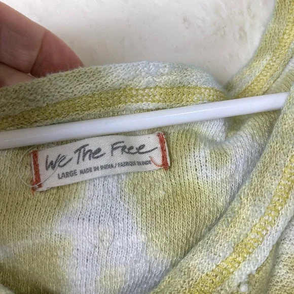 We The Free Free People Top Sz L Multi Tie Dye Oversized Boho Festival Grunge - Picture 4 of 6